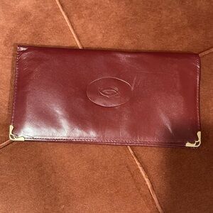 Cartier Burgundy Leather Le Must De Cartier Long Wallet